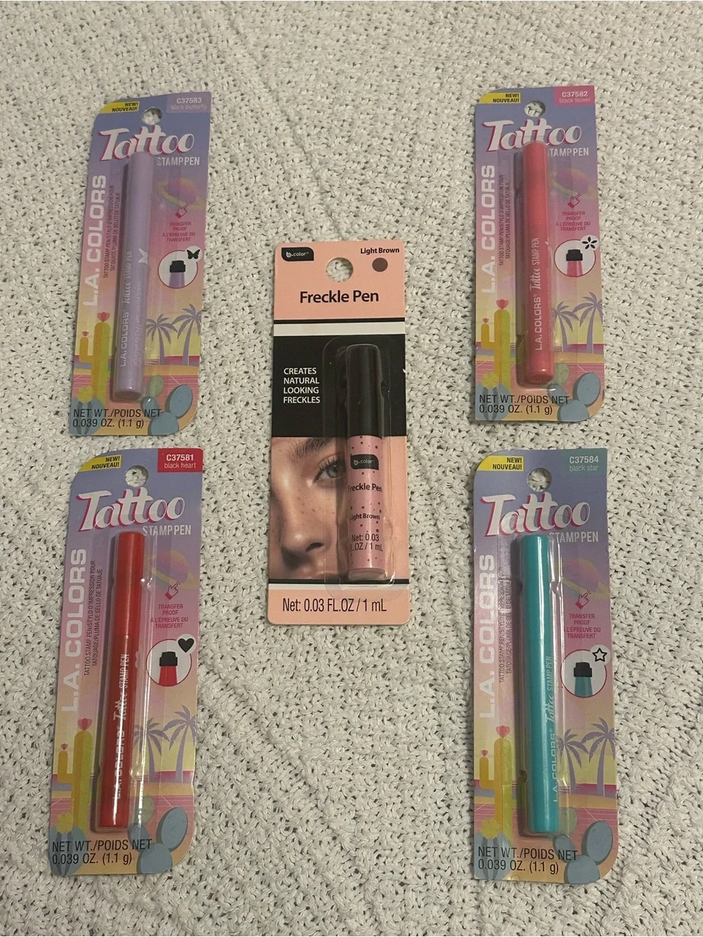 L.A. Colors Tattoo Stamp Pen Set & Freckle Pen